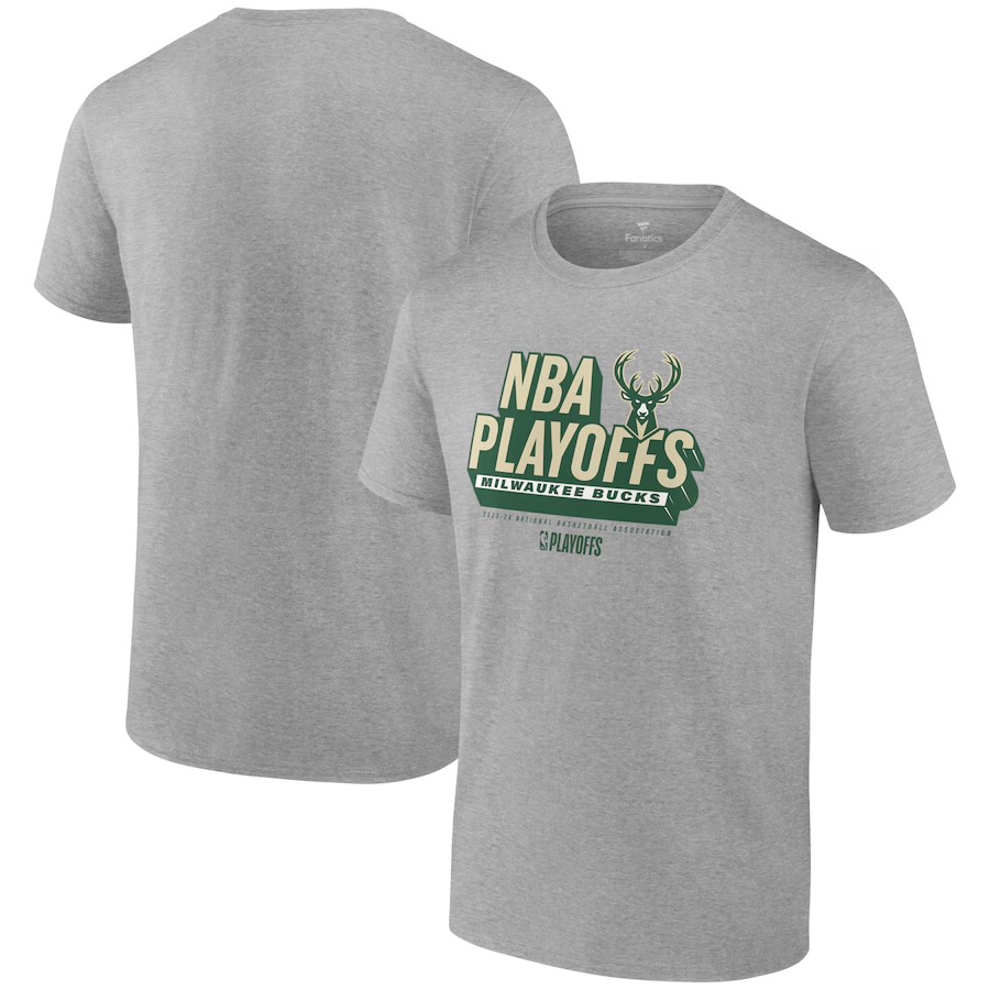 Men 2024 NBA Milwaukee Bucks grey Tshirts->->Sports Accessory